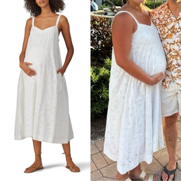 Hatch Midi Dress White Eyelet Astrid Sleeveless Muumuu Slip size 0 - Picture 1 of 11